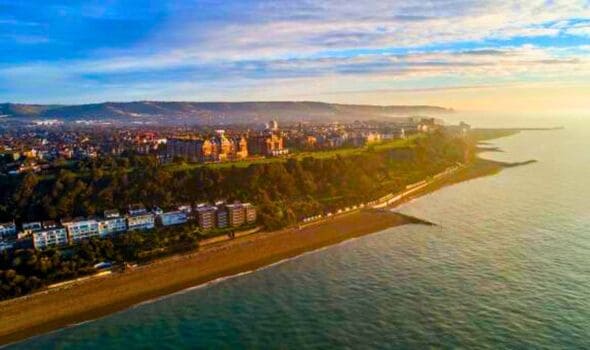 folkestone is a peaceful seaside town in kent