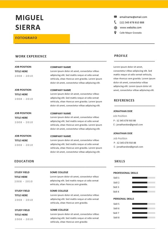 Plantillas de currículum en word iCulum 19