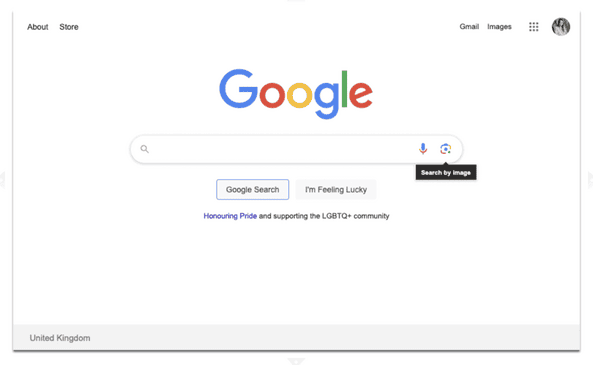 How to start a Google image search