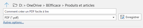 Word - enregistrer au format PDF