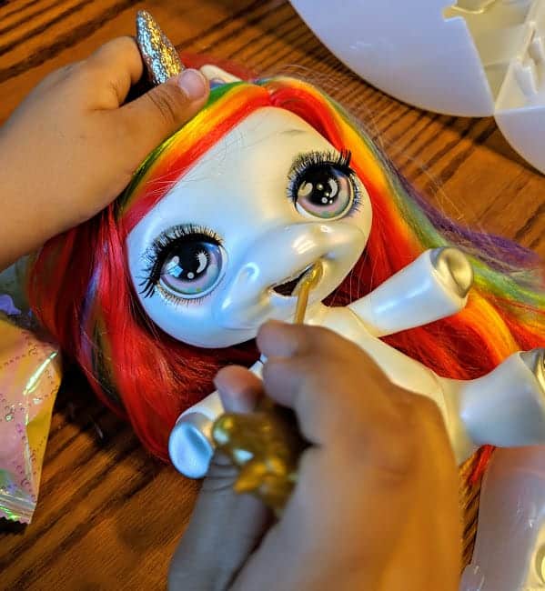 feeding poopsie unicorn