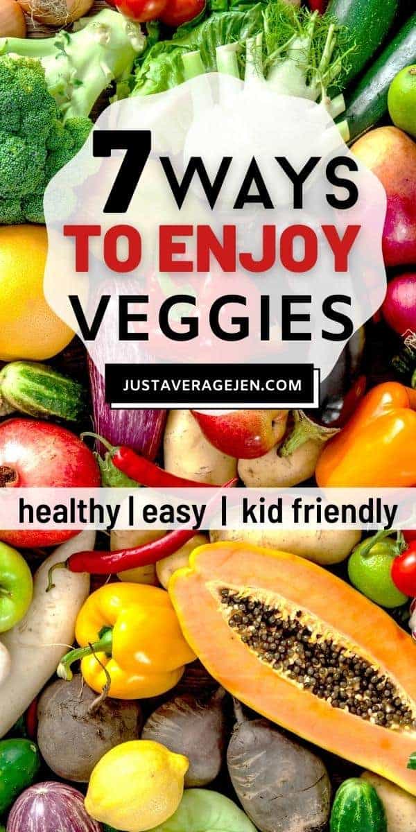 Pinterest pin of fresh vegetables