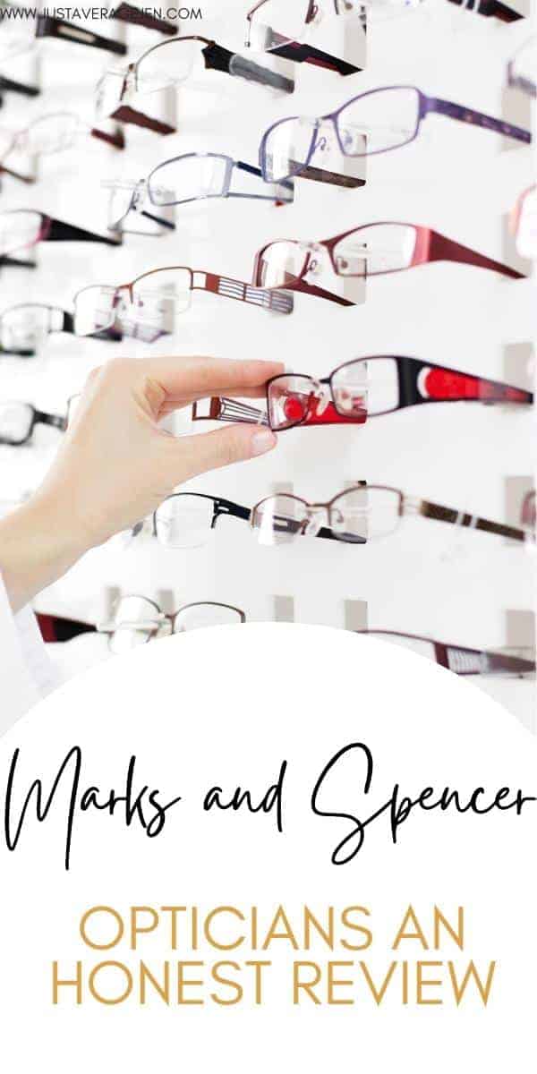Pinterest pin of a person picking glasses from a range