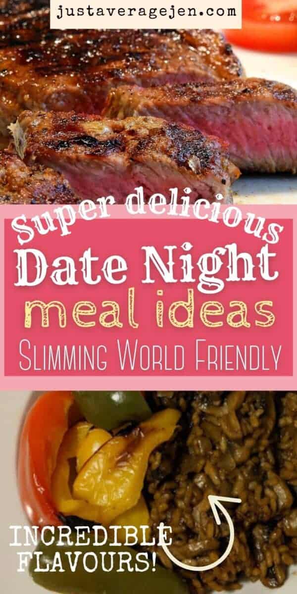 Pin for Pinterest for romantic meal for two.