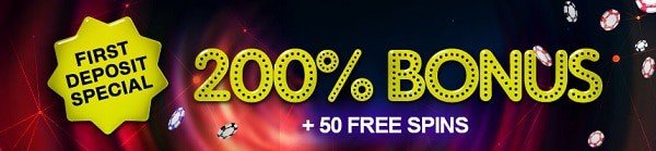 200% welcome bonus and 50 free spins