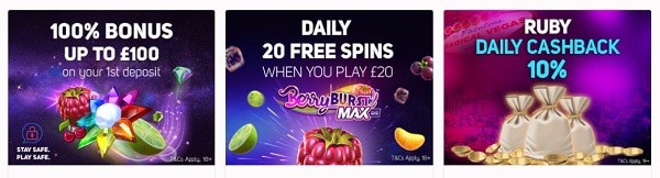 100% bonus + 20 free spins + cashback promo 