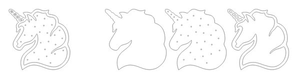 Ночник "Единорог силуэт" – Многослойный чертеж в dxf формате