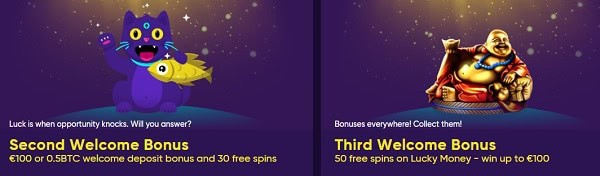 Make 2nd deposit and claim 50% bonus and 30 free spins plus 50 free spins on 3rd deposit