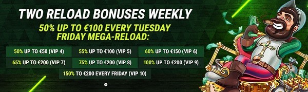 Reload Bonus Codes 