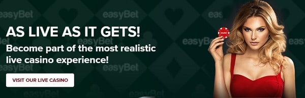 Easybet Casino support and live dealer