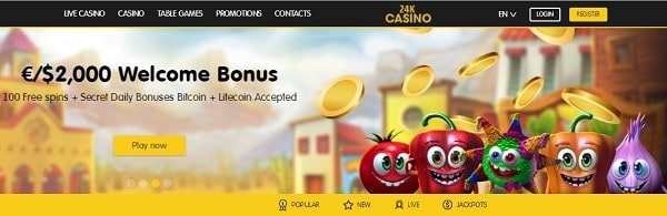 24K exclusive bonus 100 free spins