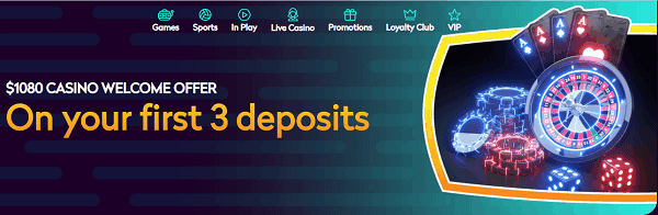 Get $1080 free on your first 3 deposits!