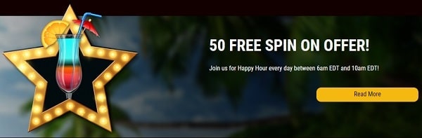 50 free spins on offer