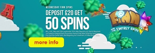 50 Free Spins every week