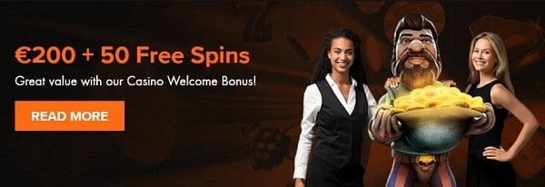 50 free spins and 100% welcome bonus