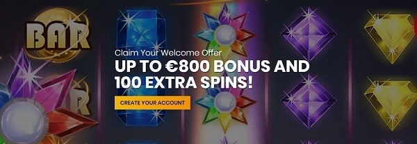 Casiplay 800 EUR free and 100 gratis spins bonus