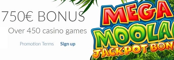 $750 Welcome Bonus on Mega Moolah Jackpot