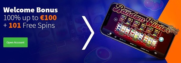 100% bonus and 101 gratis spins or 200% bonus and 200 free spins