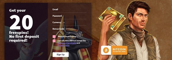 20 free spins on Book of Dead slot