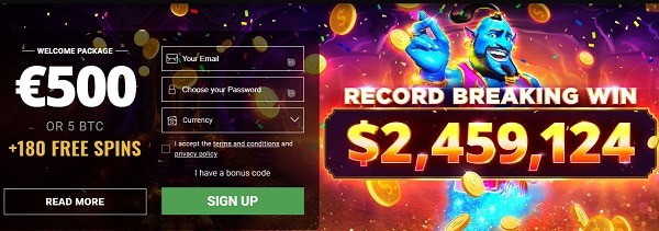 200 free spins and bitcoin bonus 