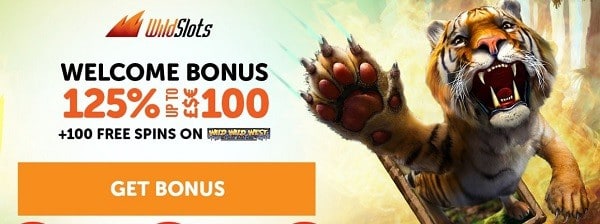 Get 125% bonus and 100 free spins on first deposit