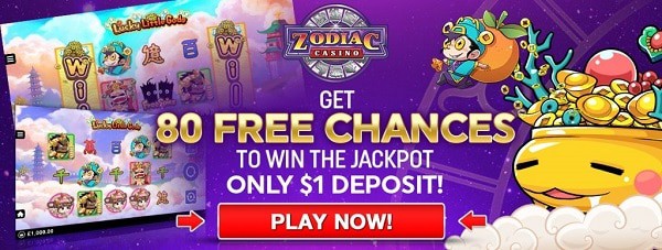 Zodiac Casino 80 gratis spins