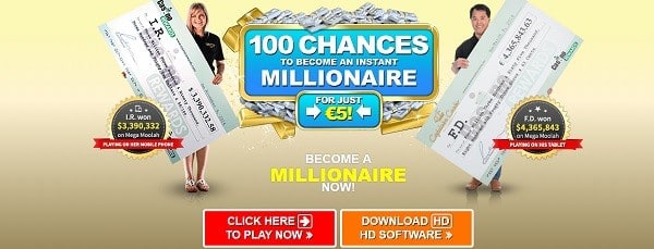 Captain Cooks Casino 100 free chances on Mega Moolah