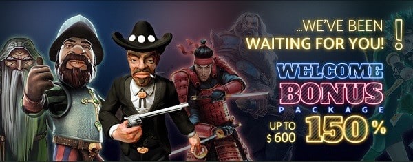 Exclusive Bonus: 150% and 600 free spins