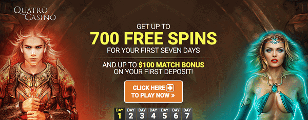 Quatro Casino 700 free spins and 100 EUR bonus