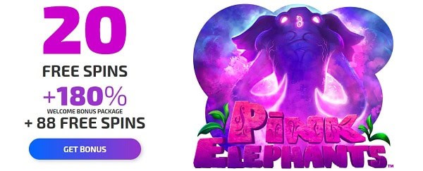 Ivi Casino 20 free spins on Pink Elephant no deposit bonus