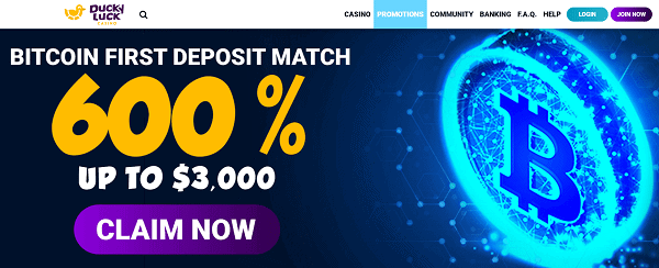 600% BTC welcome bonus up to $3000