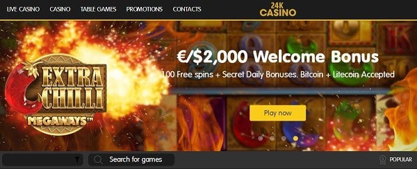 24KCasino 100 Freispiele