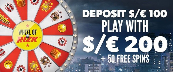 100% bonus and 50 gratis spins