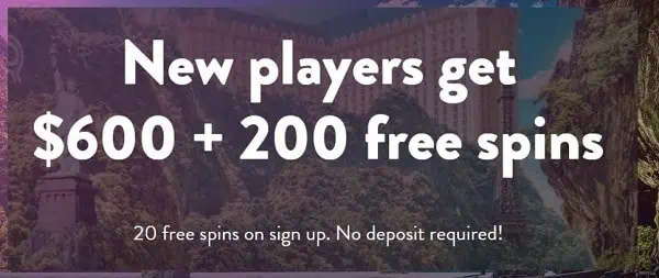 Get 20 free spins after registration, no deposit needed!