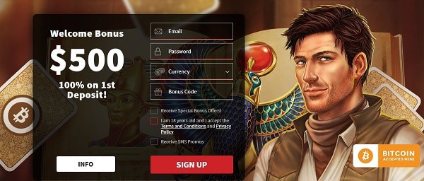 500 EUR and 150 free spins