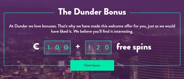 20 free spins on Book of Dead at Dunder.com