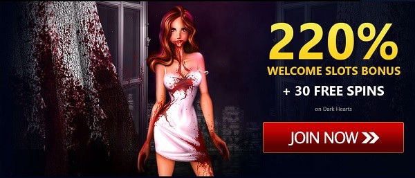 220% bonus and 30 free spins