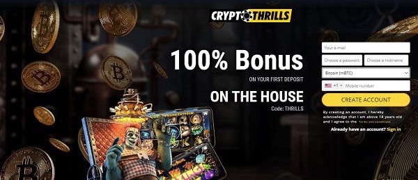 100% bonus on crypto casino games