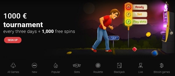 1000 EUR and 1000 Free Spins prize pool in daily tournament