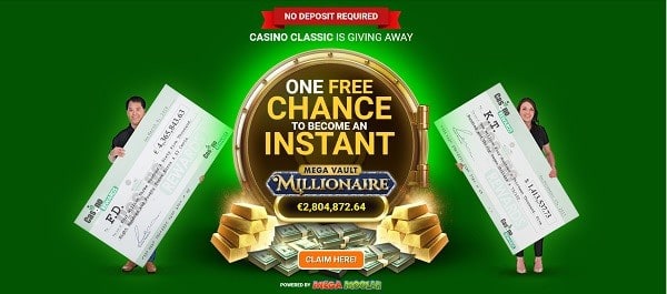 1 free spin on Mega Vault Millionaire 