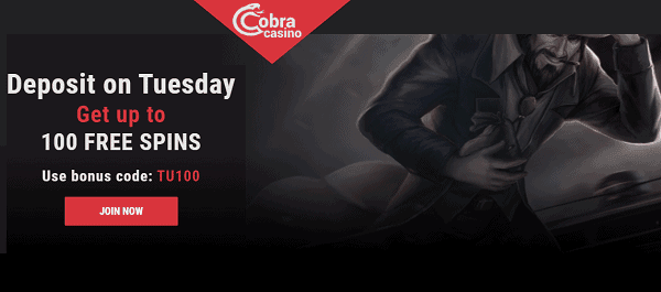 Cobra 100 gratis spins 