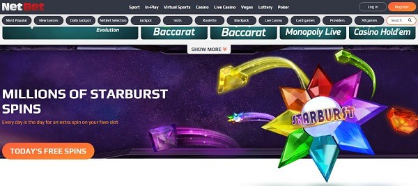 Netbet free spins 