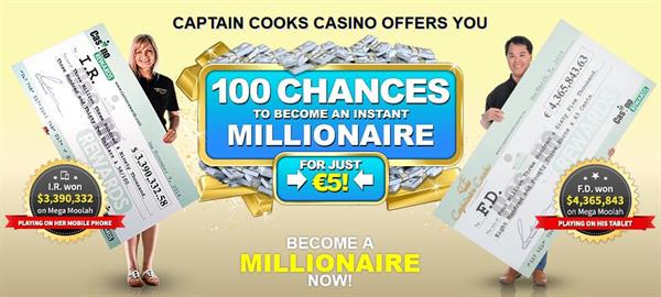 Captain Cooks Casino 100 free games