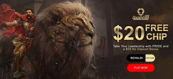 Golden Lion Casino $20 free chip bonus