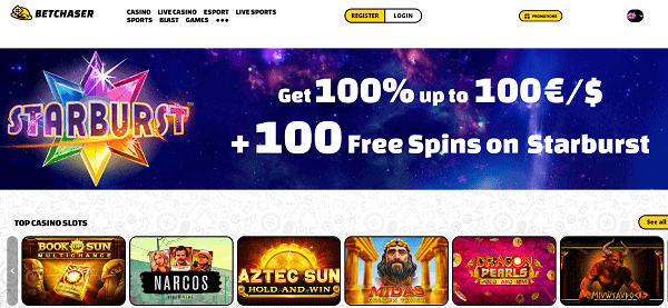 100 free spins on Starburst