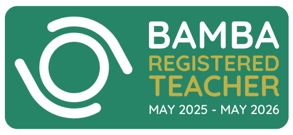 BAMBA Registered mindfulness teacher with the UK Mindfulness Teachers Register logo for June 2025 to June 2026
