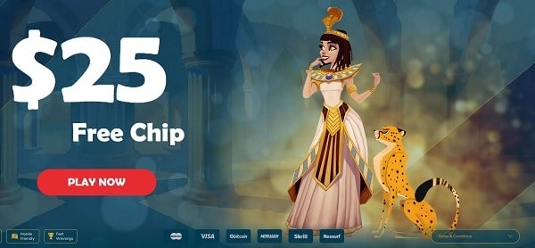 $25 free chip casino bonus, no deposit required!