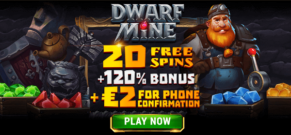 20 gratis spins + 2 EUR free bonus + 120% match bonus 