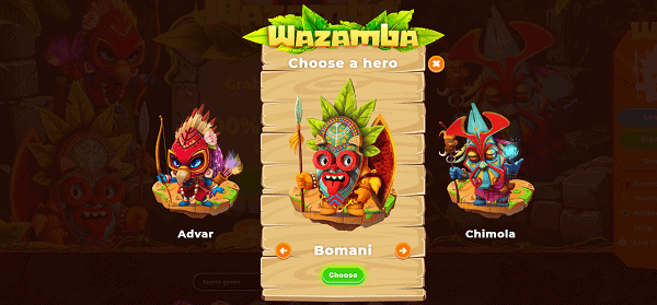 Choose Your Avatar at Wazamba Casino