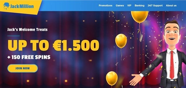 150 free spins and $1500 welcome bonus 